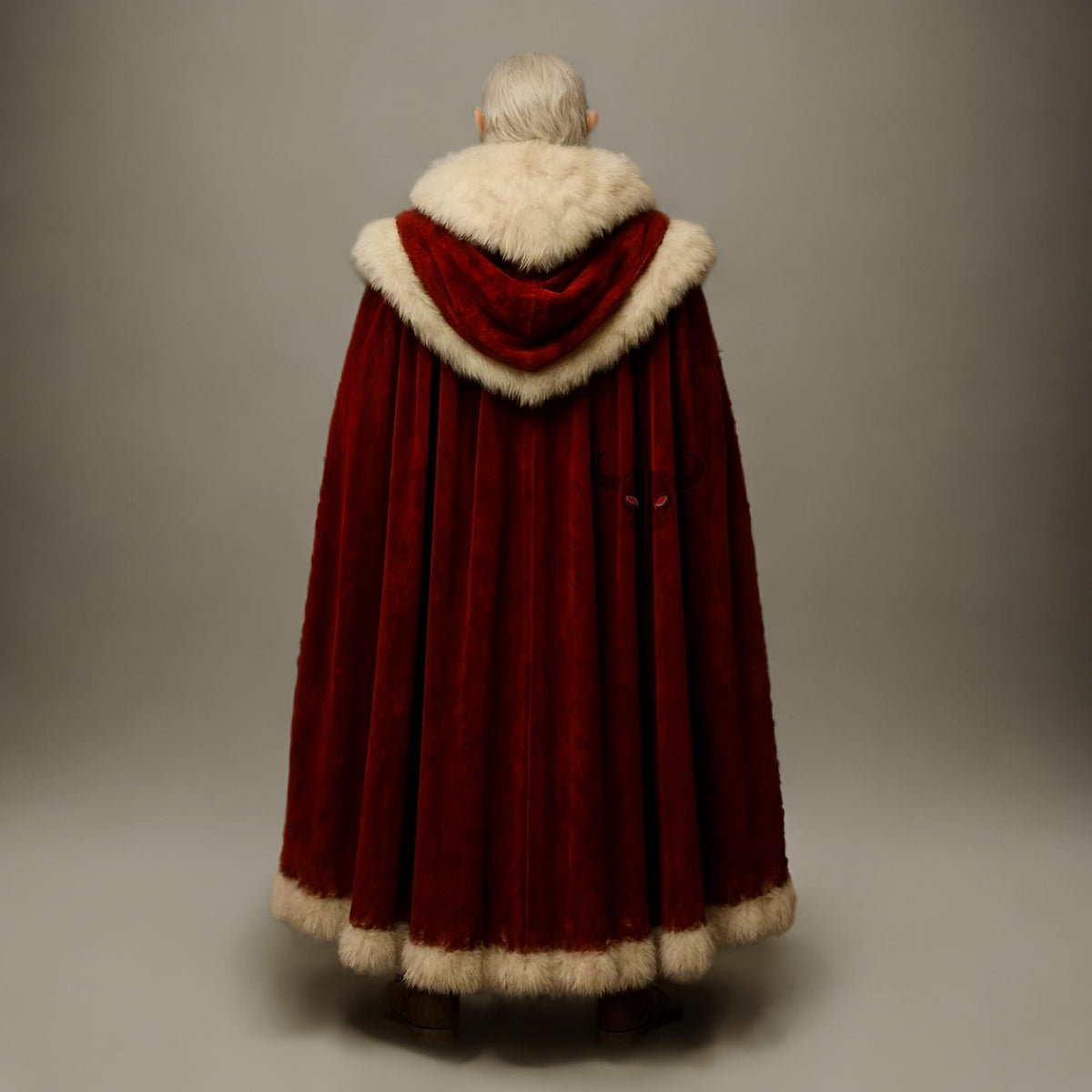 Medieval Red Warrior Cloak Fur Trim Renaissance LARP Cosplay Elf Viking Fantasy Costume Cape