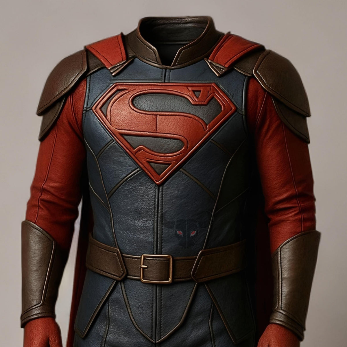 Superhero Cosplay Costume Man of Steel Leather Armor Outfit with Cape for Men
