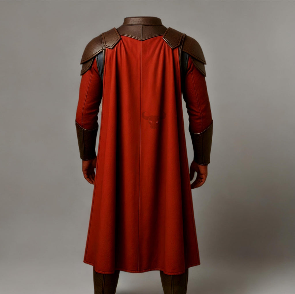 Superhero Cosplay Costume Man of Steel Leather Armor Outfit with Cape for Men