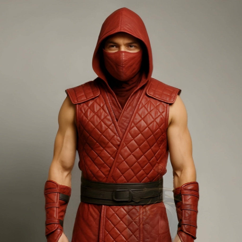 Red Ninja Warrior Cosplay Costume | Mortal Kombat Assassin Outfit | Scorpion Inspired Halloween Armor Suit