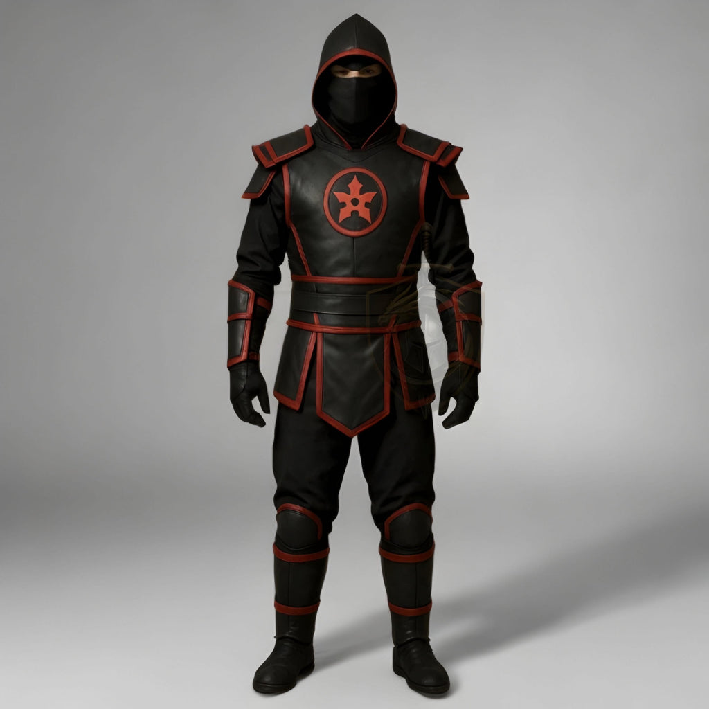 Shadow Assassin Ninja Leather Armor Costume | Mortal Kombat Samurai Cosplay Outfit for Halloween