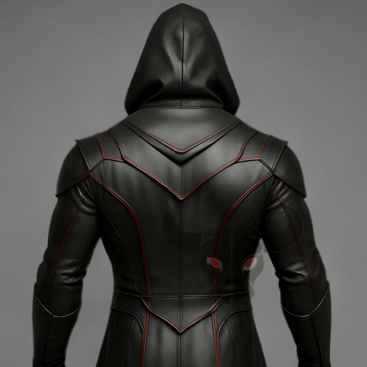 Cyberpunk Assassin genuine leather hooded long coat | cosplay armor | gothic trench | mens biker jacket
