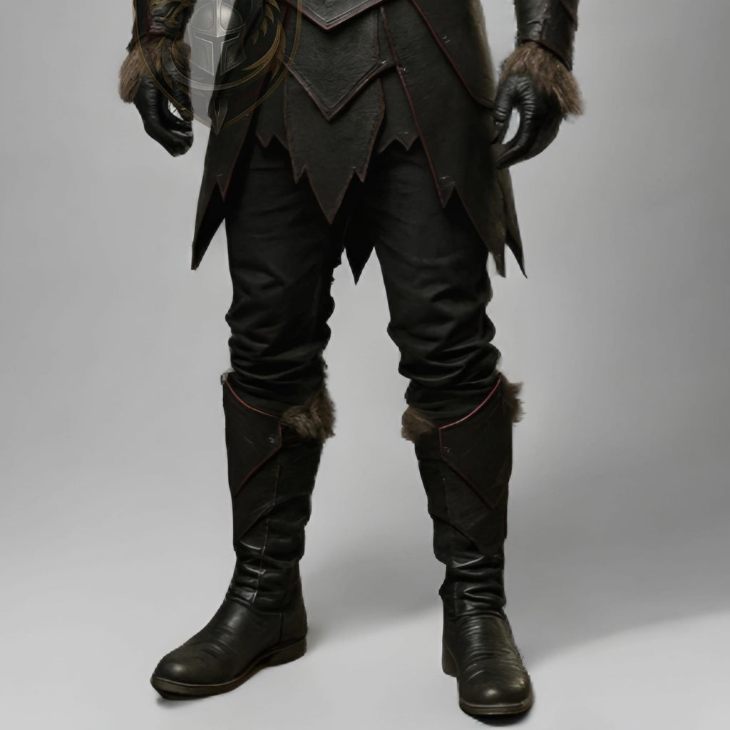 Medieval Leather Armor with Fur Trim | Viking Knight Cosplay Costume | LARP Warrior Outfit
