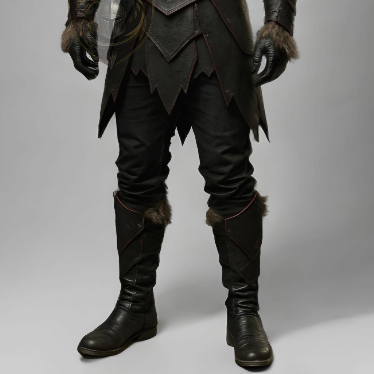 Medieval Leather Armor with Fur Trim | Viking Knight Cosplay Costume | LARP Warrior Outfit