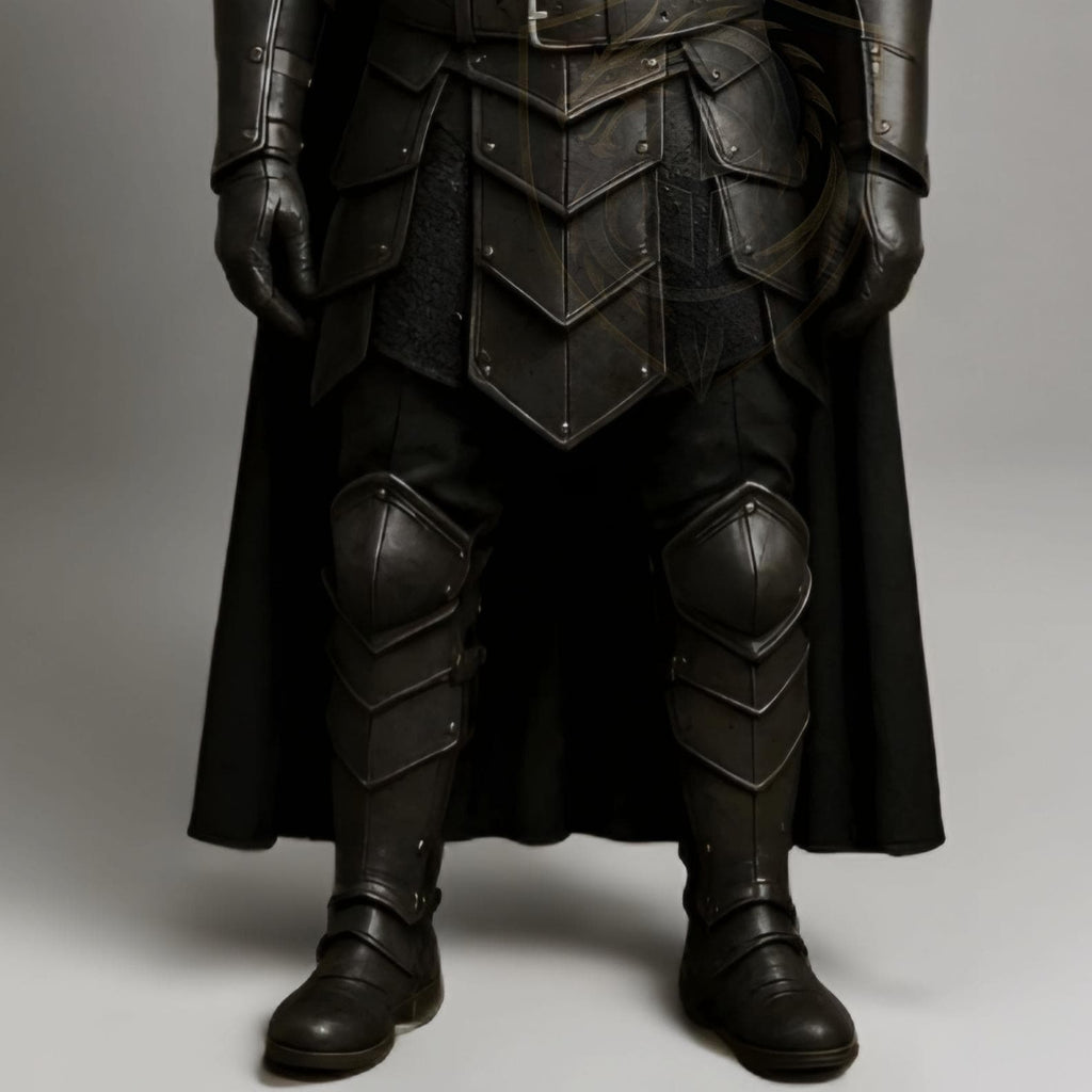 Dark Knight Armor Costume with Skull Chestplate | Gothic Medieval Leather LARP Cosplay Outfit