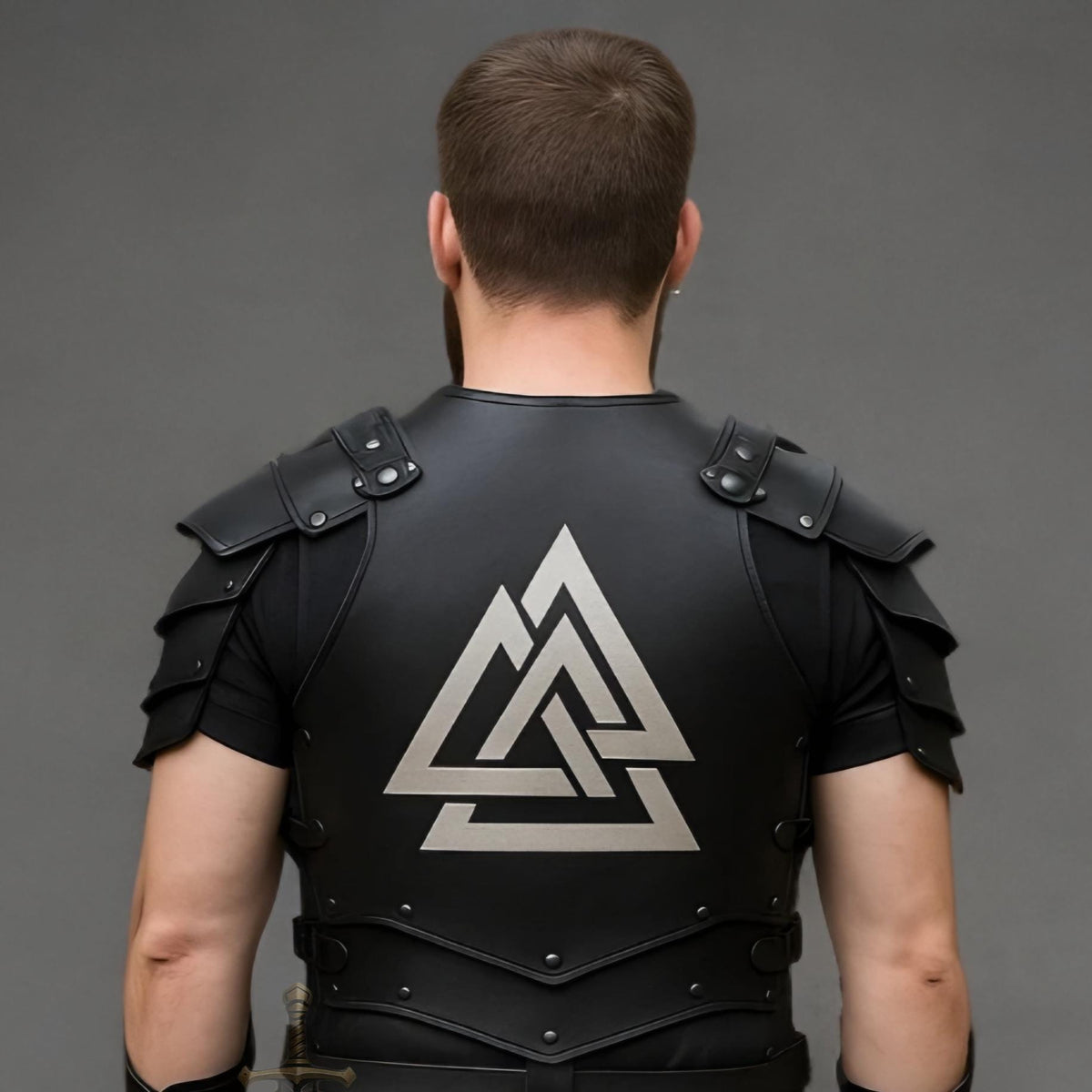 Men’s Valknut Viking Leather Armor | Norse Medieval Chest Plate LARP Cosplay Renaissance Costume
