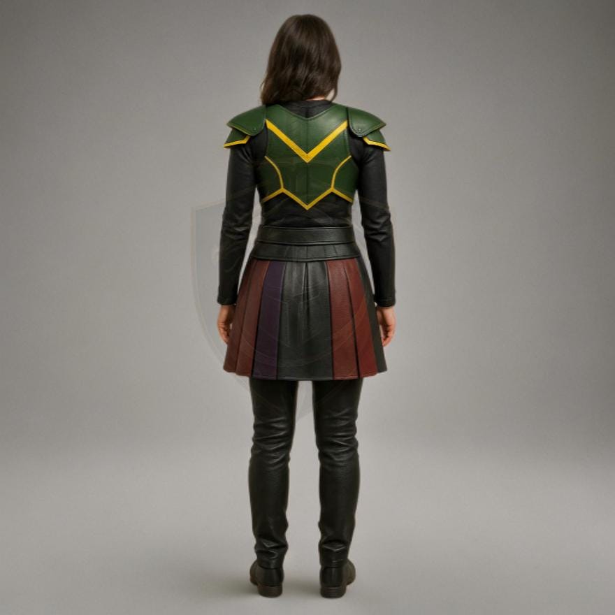 Marvel Loki Cosplay Costume for Women | Superhero Leather Armor Skirt | Halloween Comic Con