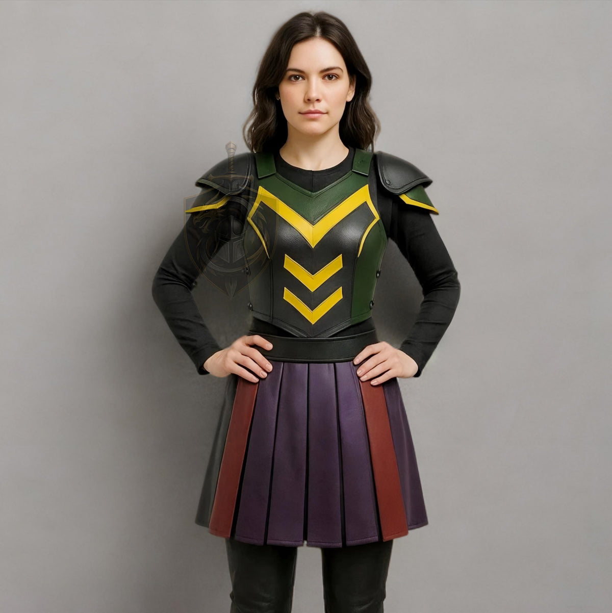 Marvel Loki Cosplay Costume for Women | Superhero Leather Armor Skirt | Halloween Comic Con