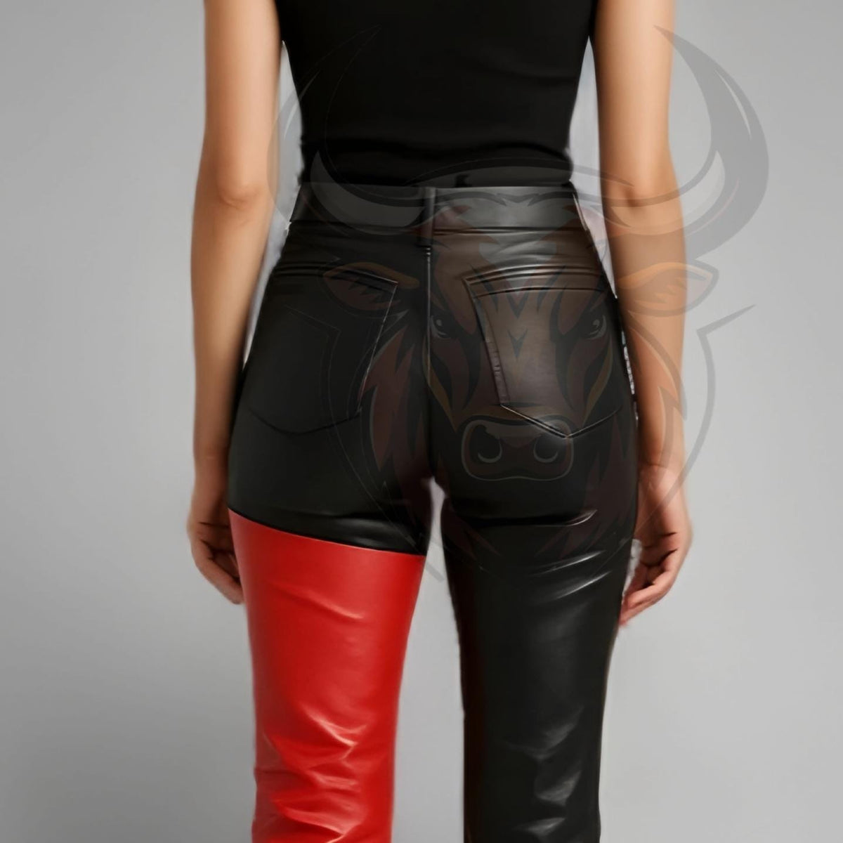 Women's Genuine Leather Halloween Flare Pants | 70s Bell Bottom High Waist Festival Trousers
