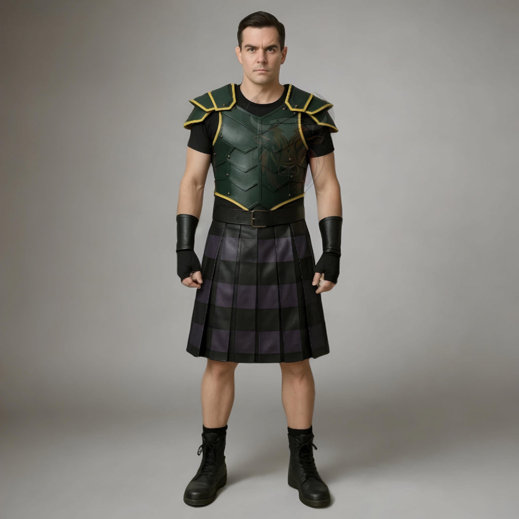 Men’s Gladiator Armor Costume Roman Warrior Cosplay | Medieval Chestplate Kilt Outfit LARP Halloween