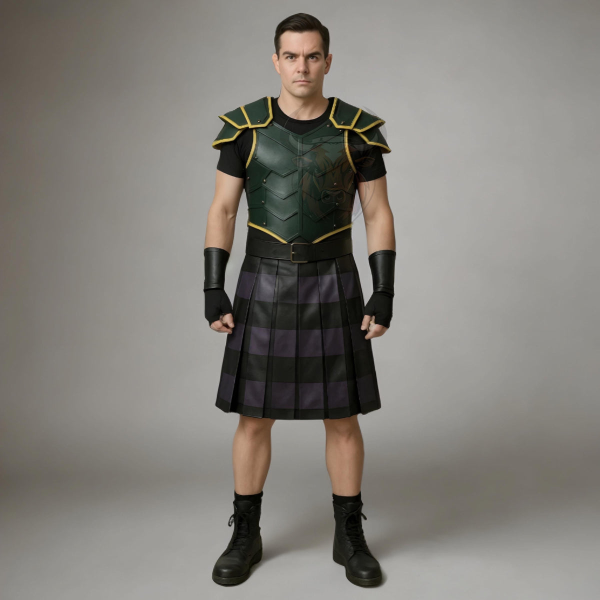 Men’s Gladiator Armor Costume Roman Warrior Cosplay | Medieval Chestplate Kilt Outfit LARP Halloween