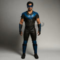 Handmade Nightwing Cosplay Costume Leather Suit | Gladiator Kilt Gothic Santa Outfit Halloween LARP