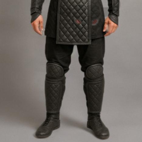Genuine Leather Ninja Costume  | Quilted Vest | Hooded Assassin Outfit | Samurai Cosplay Suit