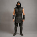 Genuine Leather Ninja Costume  | Quilted Vest | Hooded Assassin Outfit | Samurai Cosplay Suit