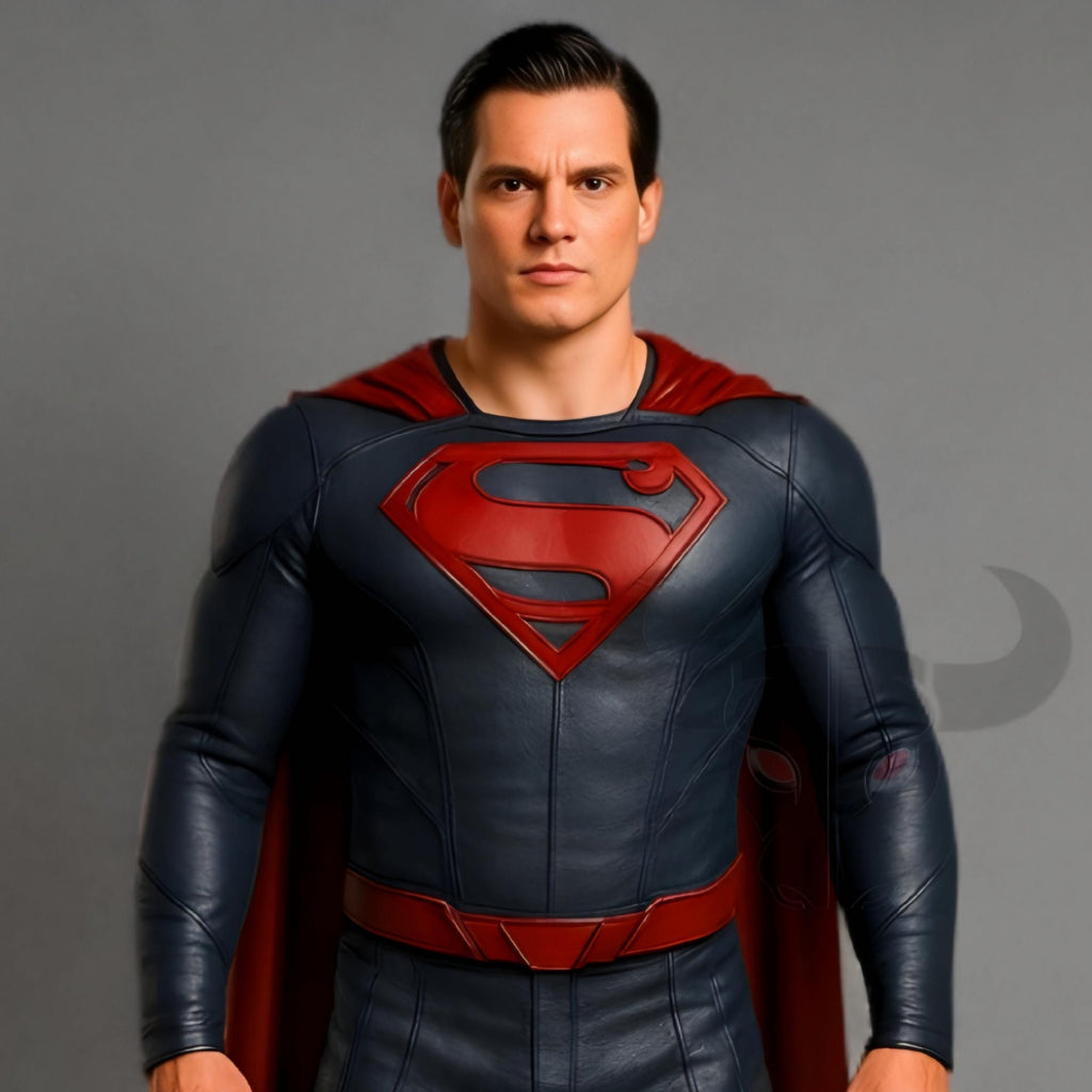 Man of Steel Cosplay Costume | Genuine Leather Superhero Suit | Gladiator Kilt | Halloween Outfit | Comics