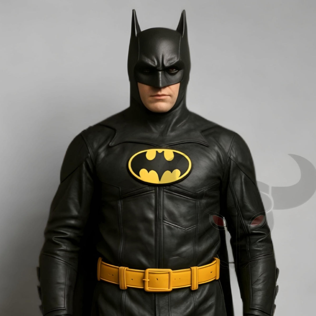 1989 Superhero Costume | Tim Burton Inspired Dark Knight Cosplay Suit | Deluxe Black Leather Outfit