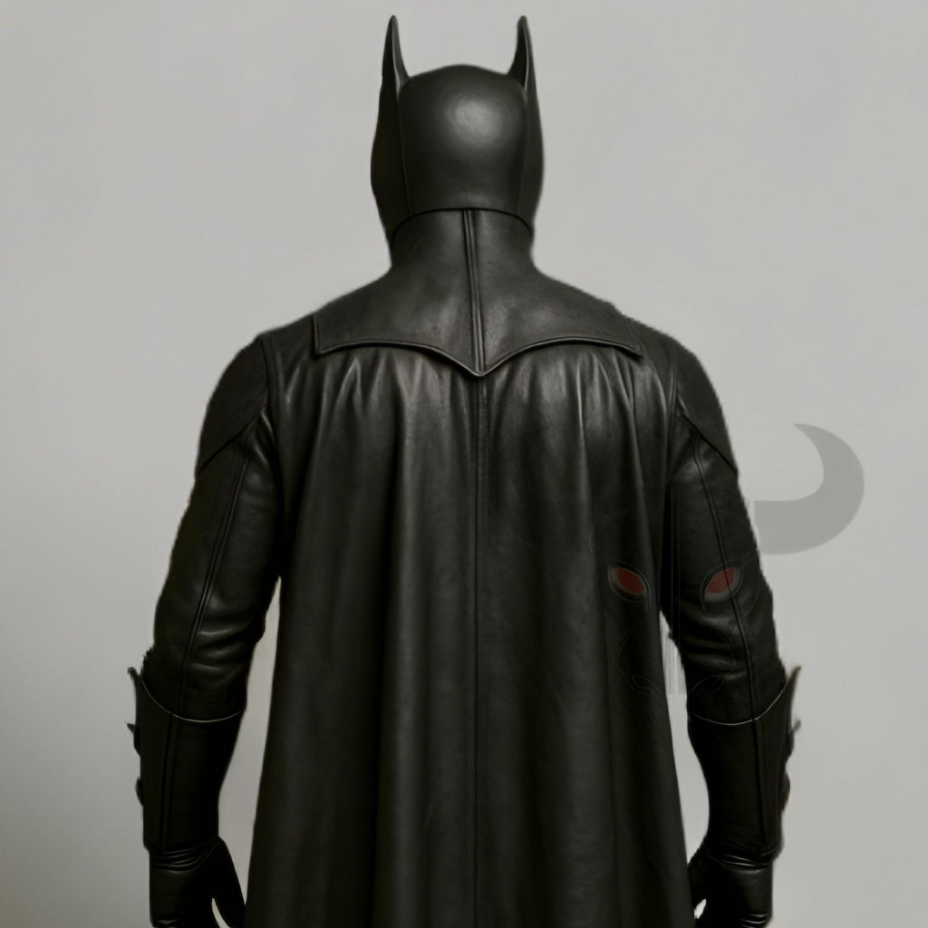 1989 Superhero Costume | Tim Burton Inspired Dark Knight Cosplay Suit | Deluxe Black Leather Outfit