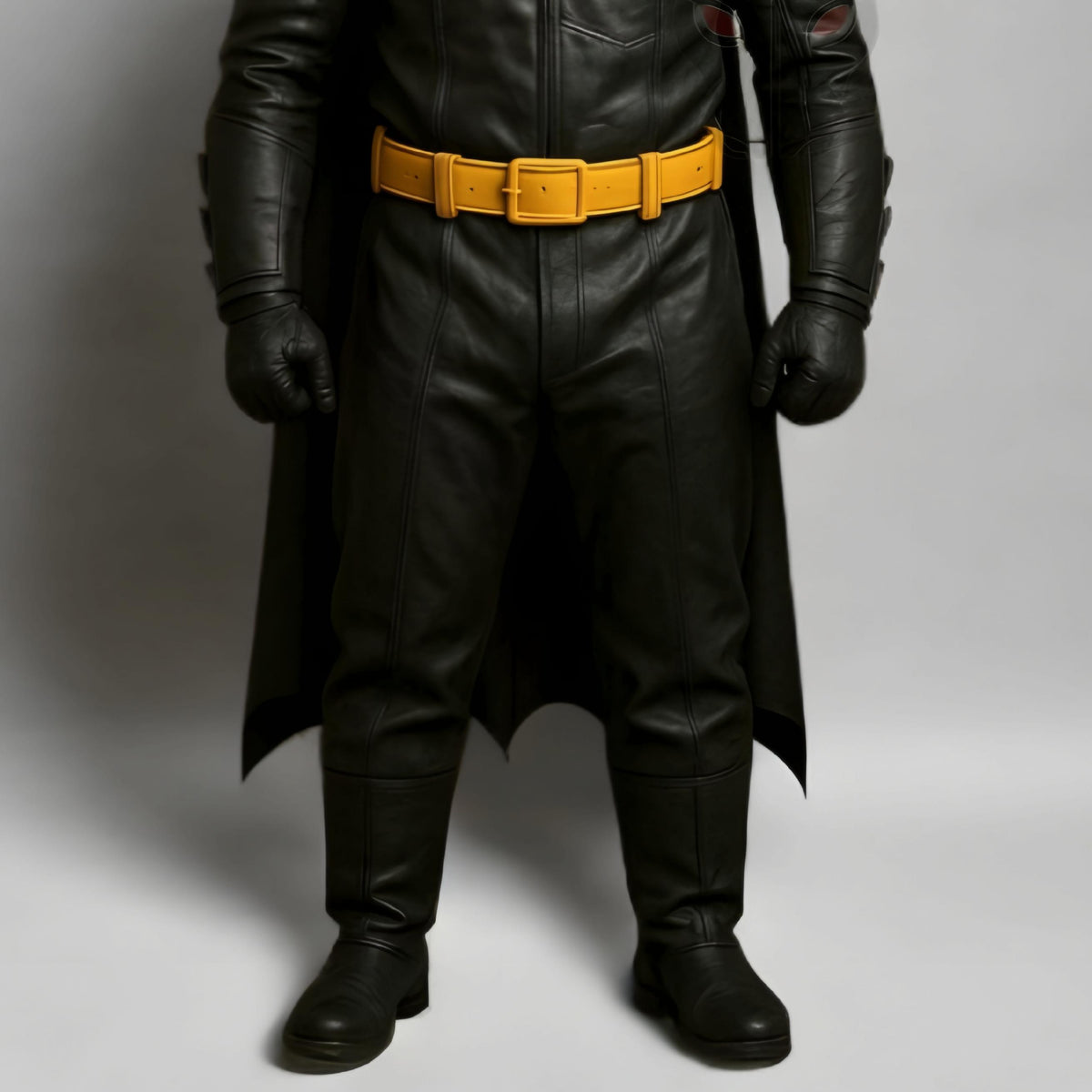 1989 Superhero Costume | Tim Burton Inspired Dark Knight Cosplay Suit | Deluxe Black Leather Outfit