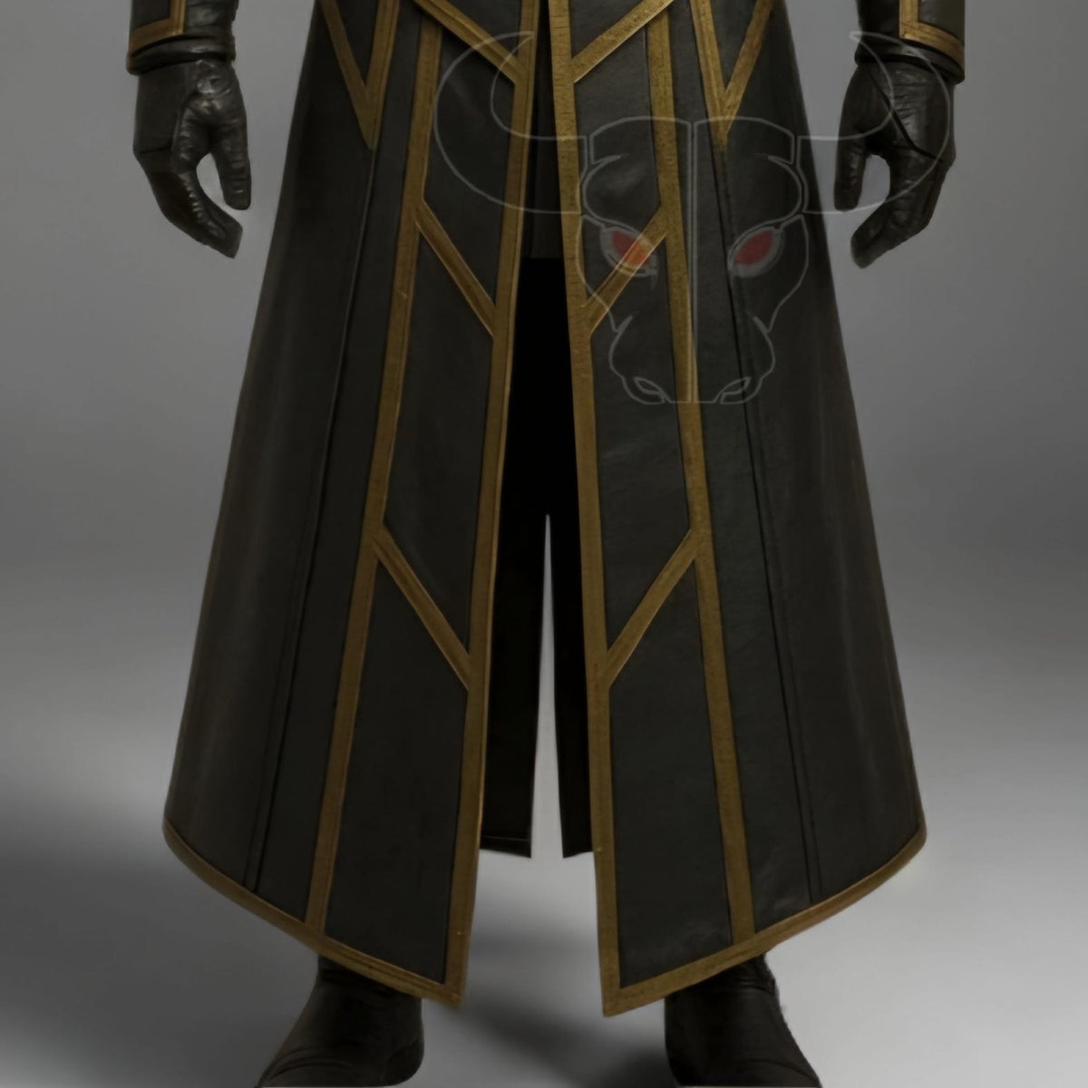 Handmade Gothic Leather Trench Coat Medieval Steampunk Cosplay LARP Costume Renaissance Festival Outfit