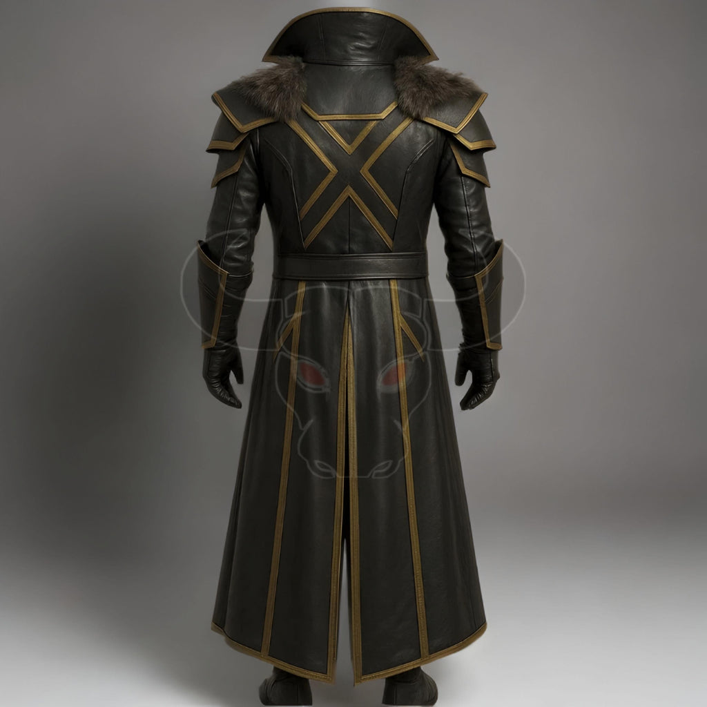 Handmade Gothic Leather Trench Coat Medieval Steampunk Cosplay LARP Costume Renaissance Festival Outfit
