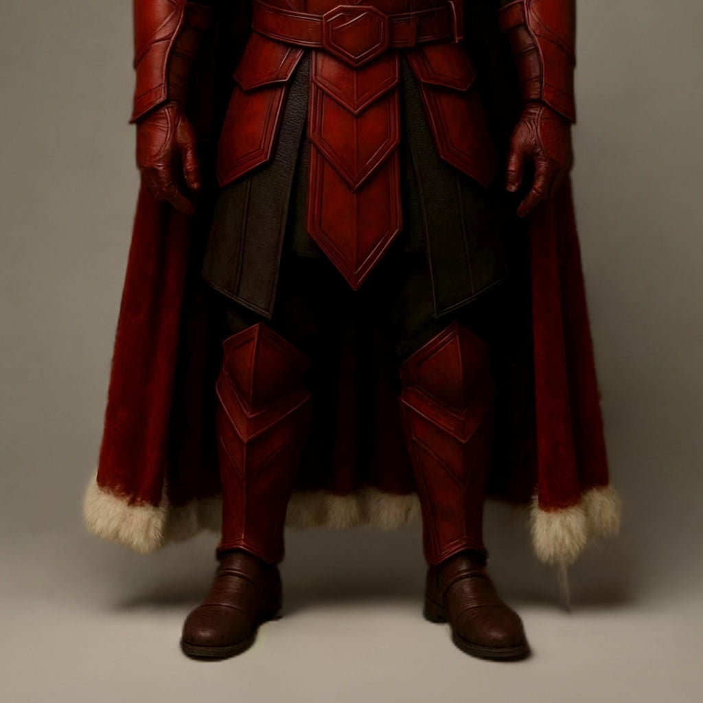 Medieval Red Warrior Cloak Fur Trim Renaissance LARP Cosplay Elf Viking Fantasy Costume Cape