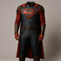 Superhero Cosplay Costume Man of Steel Leather Armor Outfit with Cape for Men