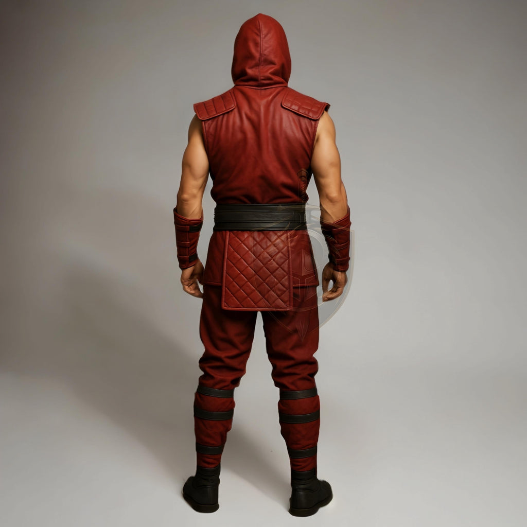 Red Ninja Warrior Cosplay Costume | Mortal Kombat Assassin Outfit | Scorpion Inspired Halloween Armor Suit