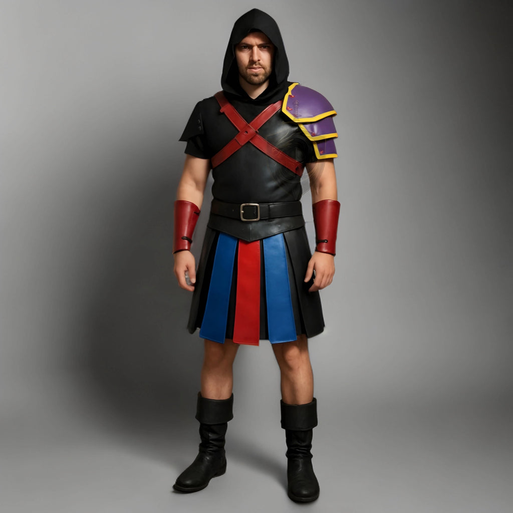 Gladiator Leather Armor Costume Roman Warrior Cosplay Outfit | Medieval LARP Halloween Battle Suit