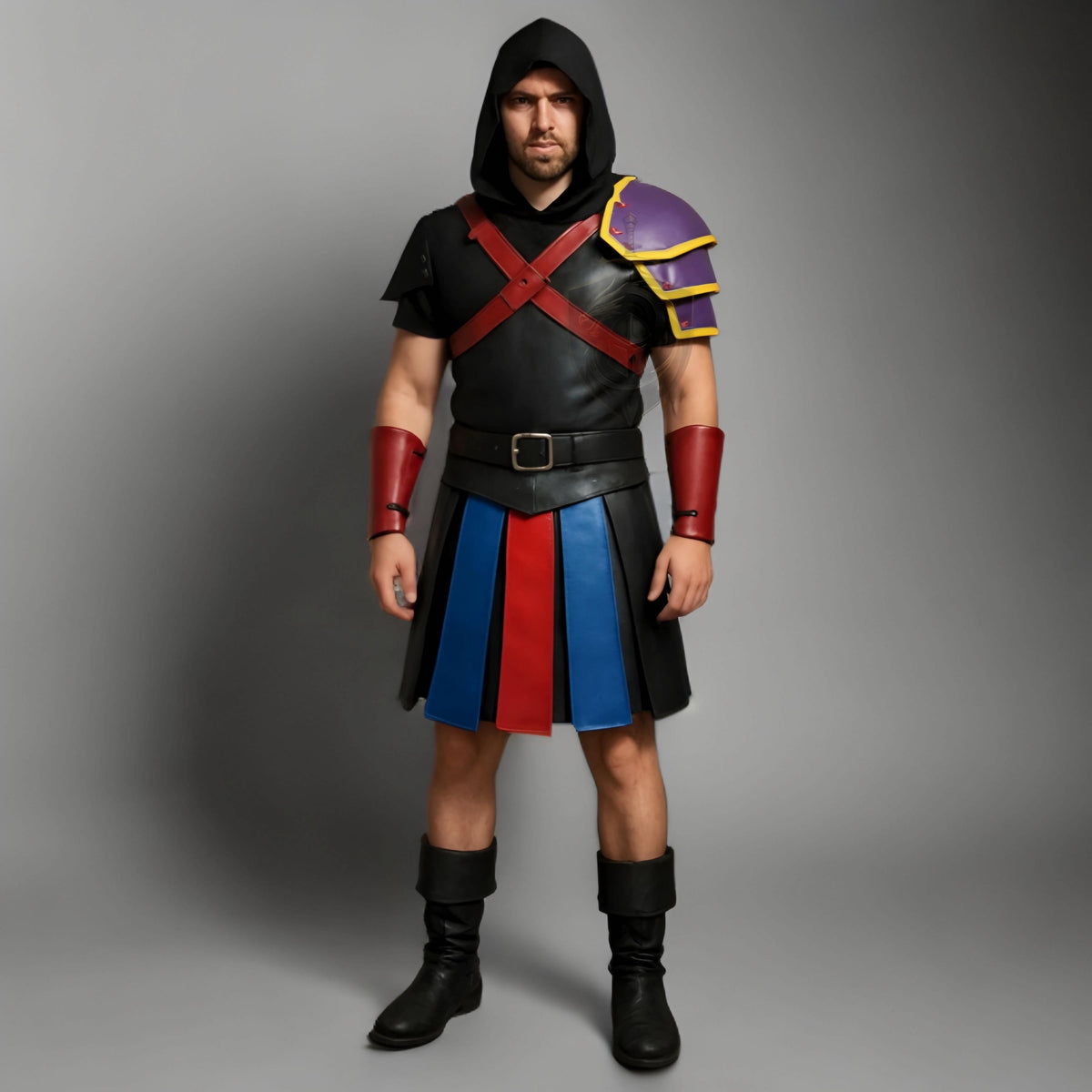 Gladiator Leather Armor Costume Roman Warrior Cosplay Outfit | Medieval LARP Halloween Battle Suit