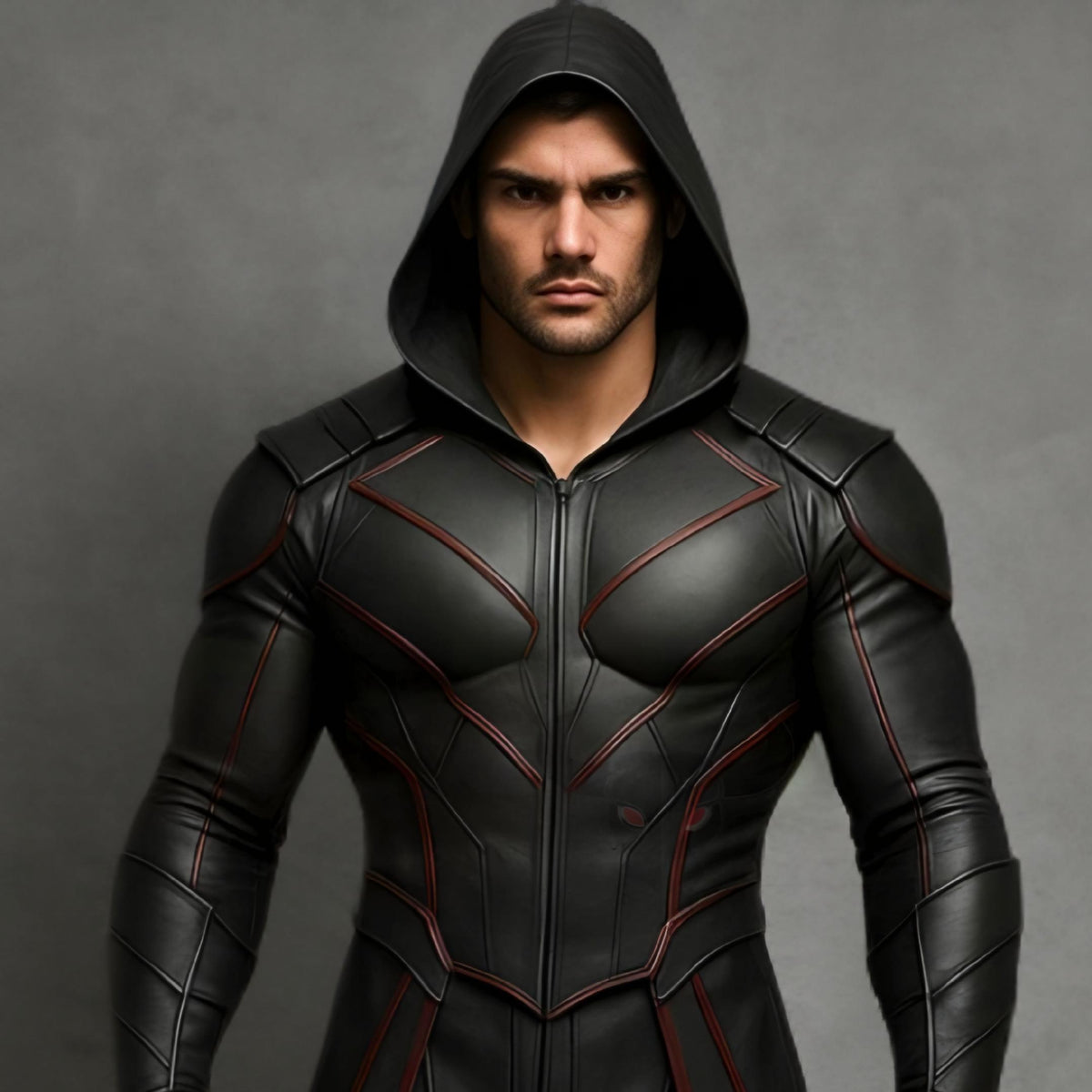 Cyberpunk Assassin genuine leather hooded long coat | cosplay armor | gothic trench | mens biker jacket