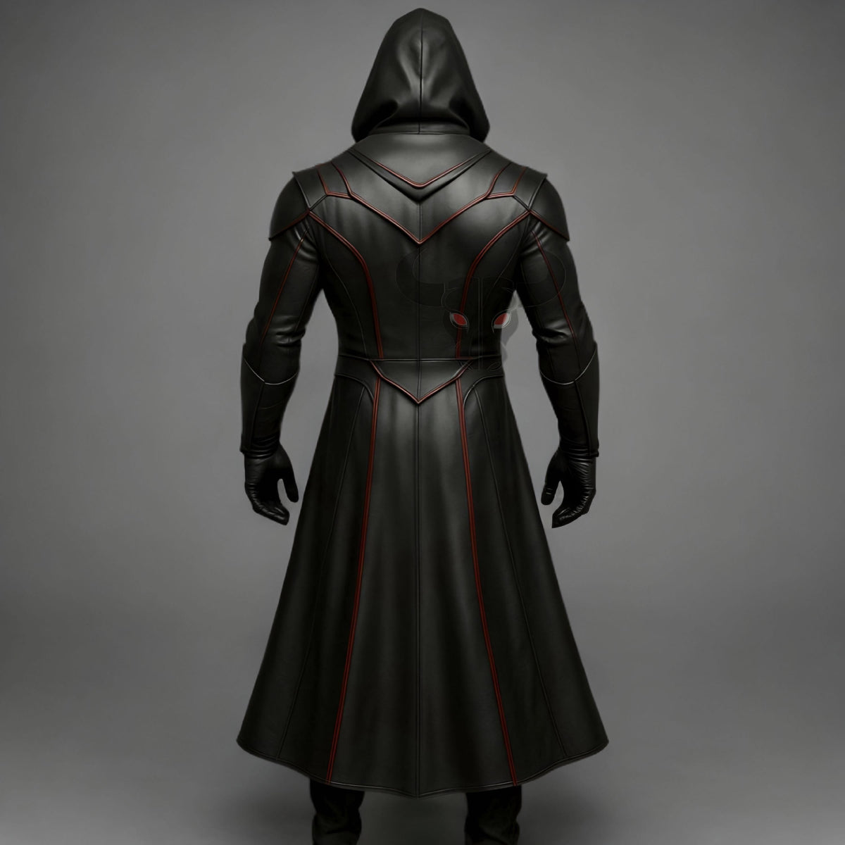 Cyberpunk Assassin genuine leather hooded long coat | cosplay armor | gothic trench | mens biker jacket