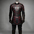 Dark Knight Black Red Leather Armor | Gothic Medieval Cosplay Costume | LARP Warrior Gear