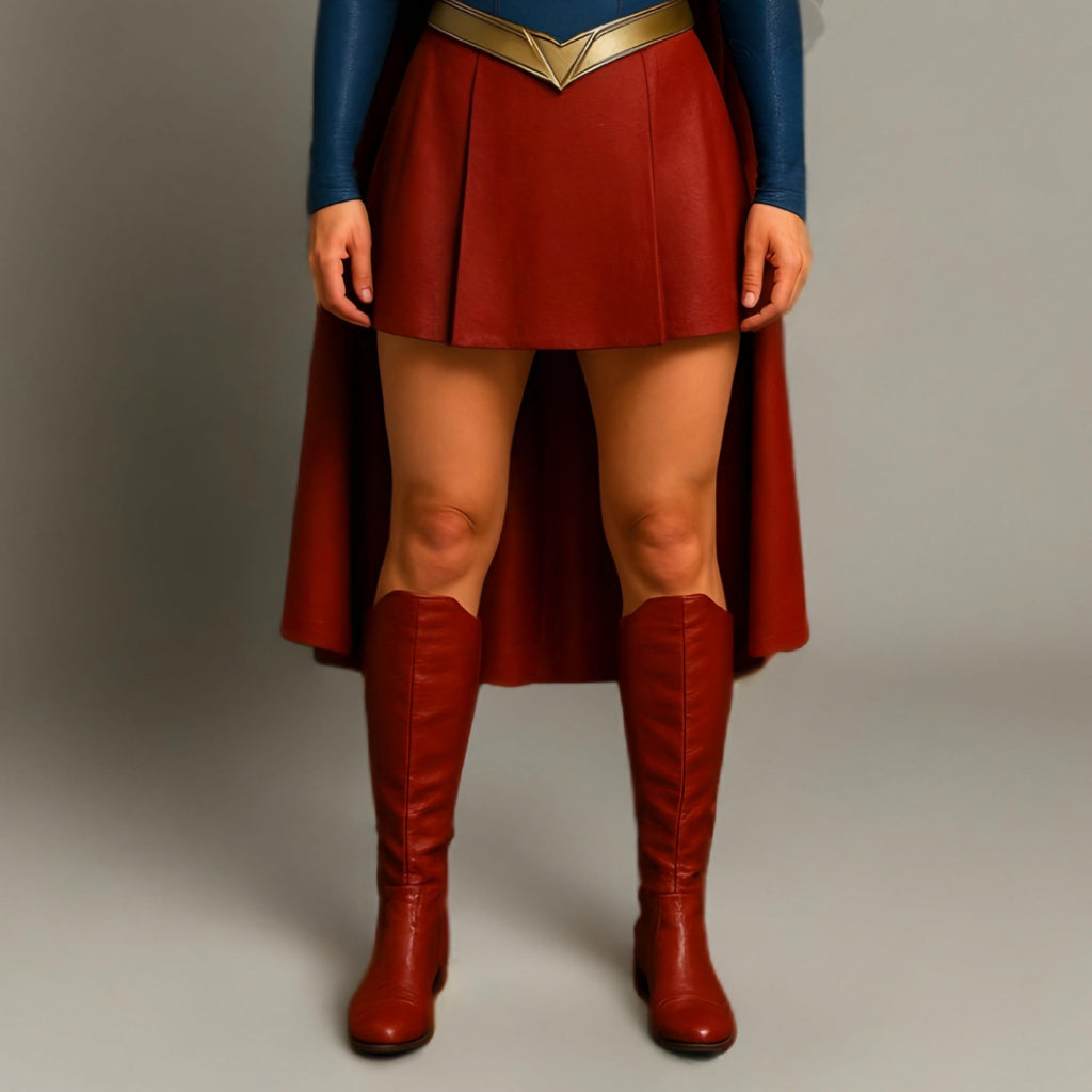 Women Hero Costume Dress | Red Cape Outfit | Comic Con Attire | Roleplay Fancy Cosplay