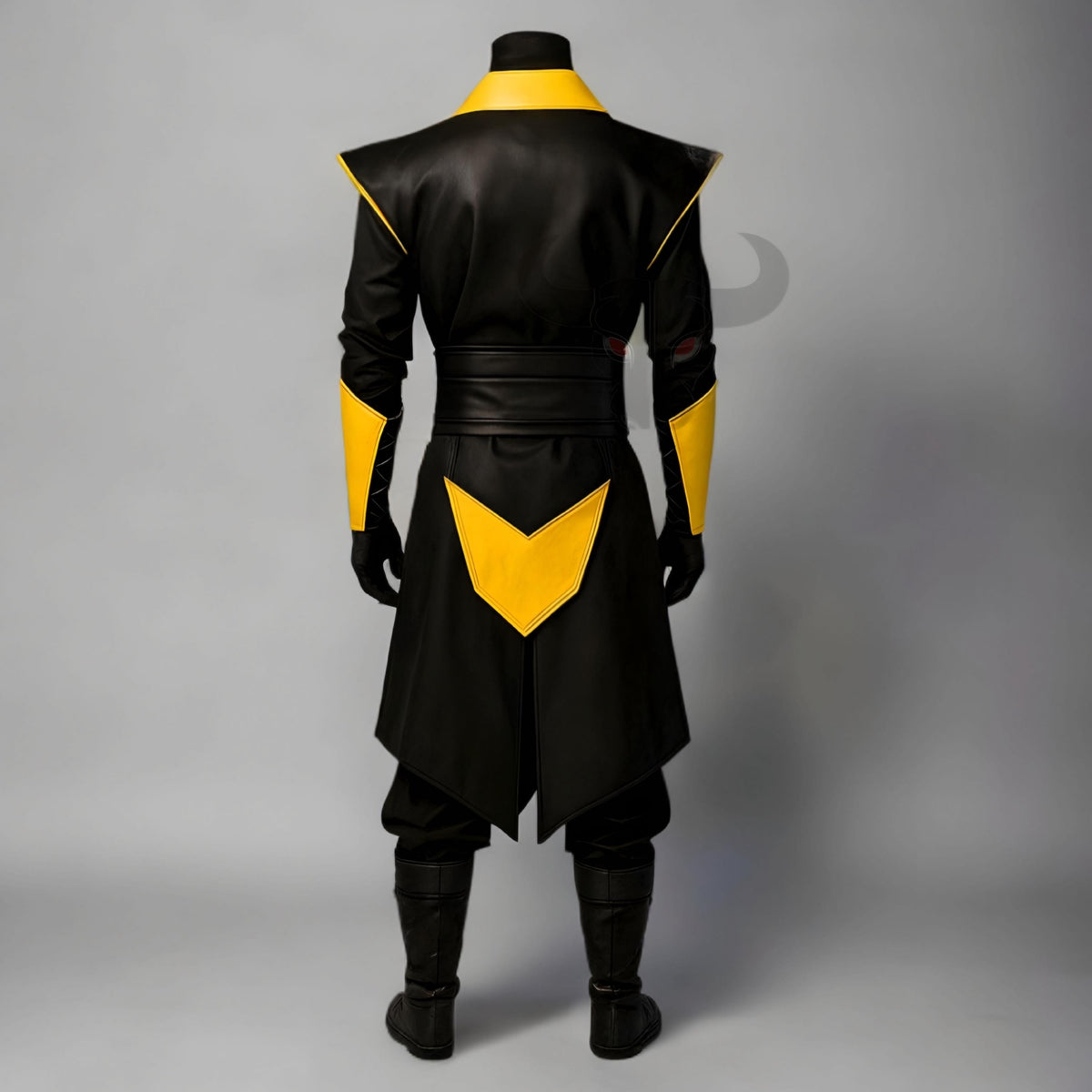 Samurai Genuine Leather Costume with Shoulder Armor | Men Gothic Cosplay LARP Jacket