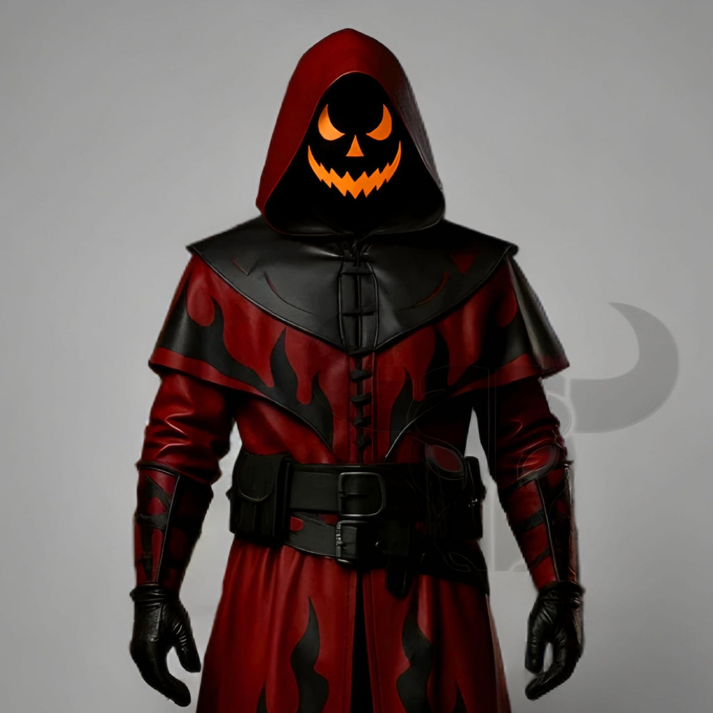 Gothic Halloween Cosplay Coat Genuine Leather Long Trench Jacket Medieval LARP Costume Armor