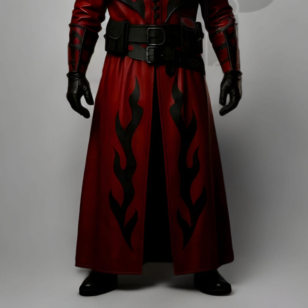 Gothic Halloween Cosplay Coat Genuine Leather Long Trench Jacket Medieval LARP Costume Armor