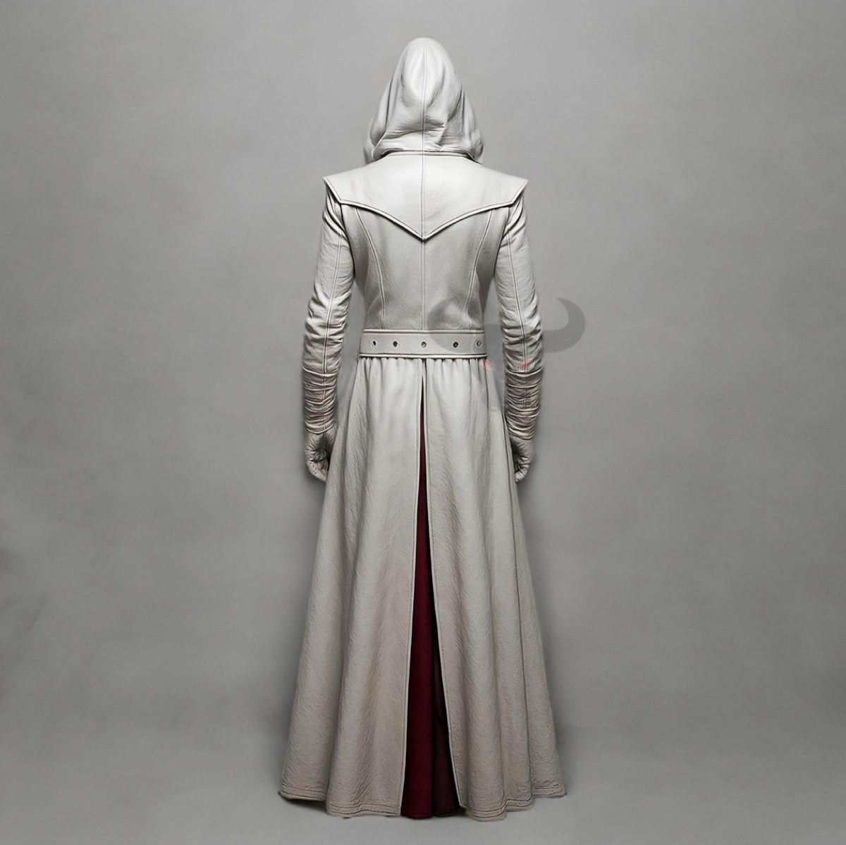 Assassin's Creed Hooded Leather Cosplay Coat Renaissance Medieval Trench Jacket Halloween Costume