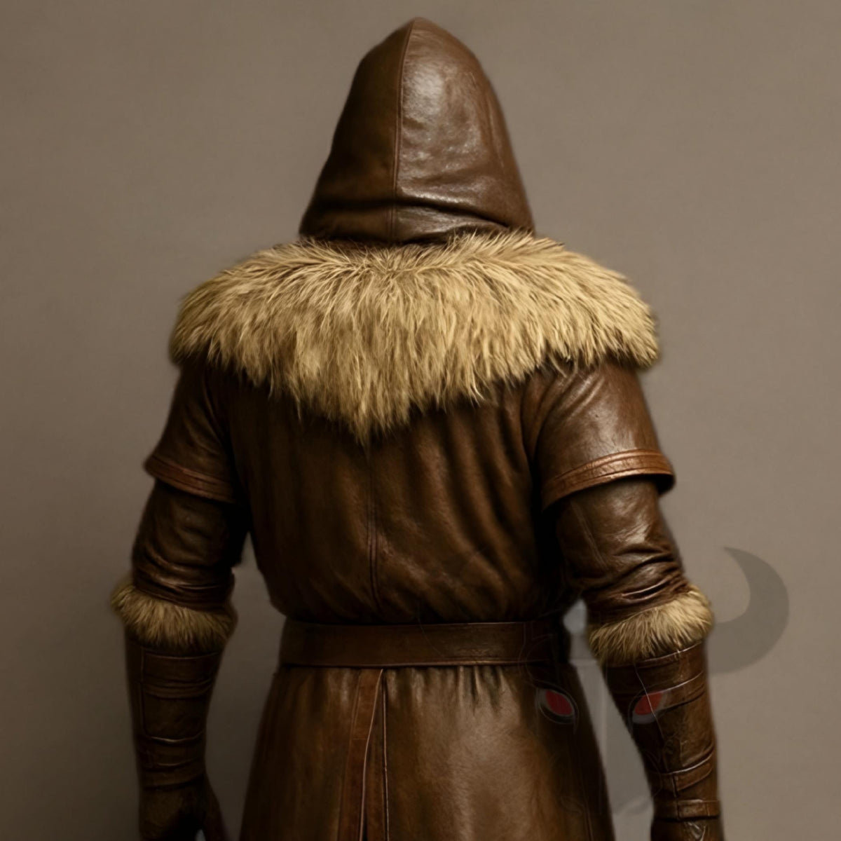 Hooded Medieval Assassin Coat Genuine Leather Renaissance Faire Cosplay Cloak Viking LARP Jacket