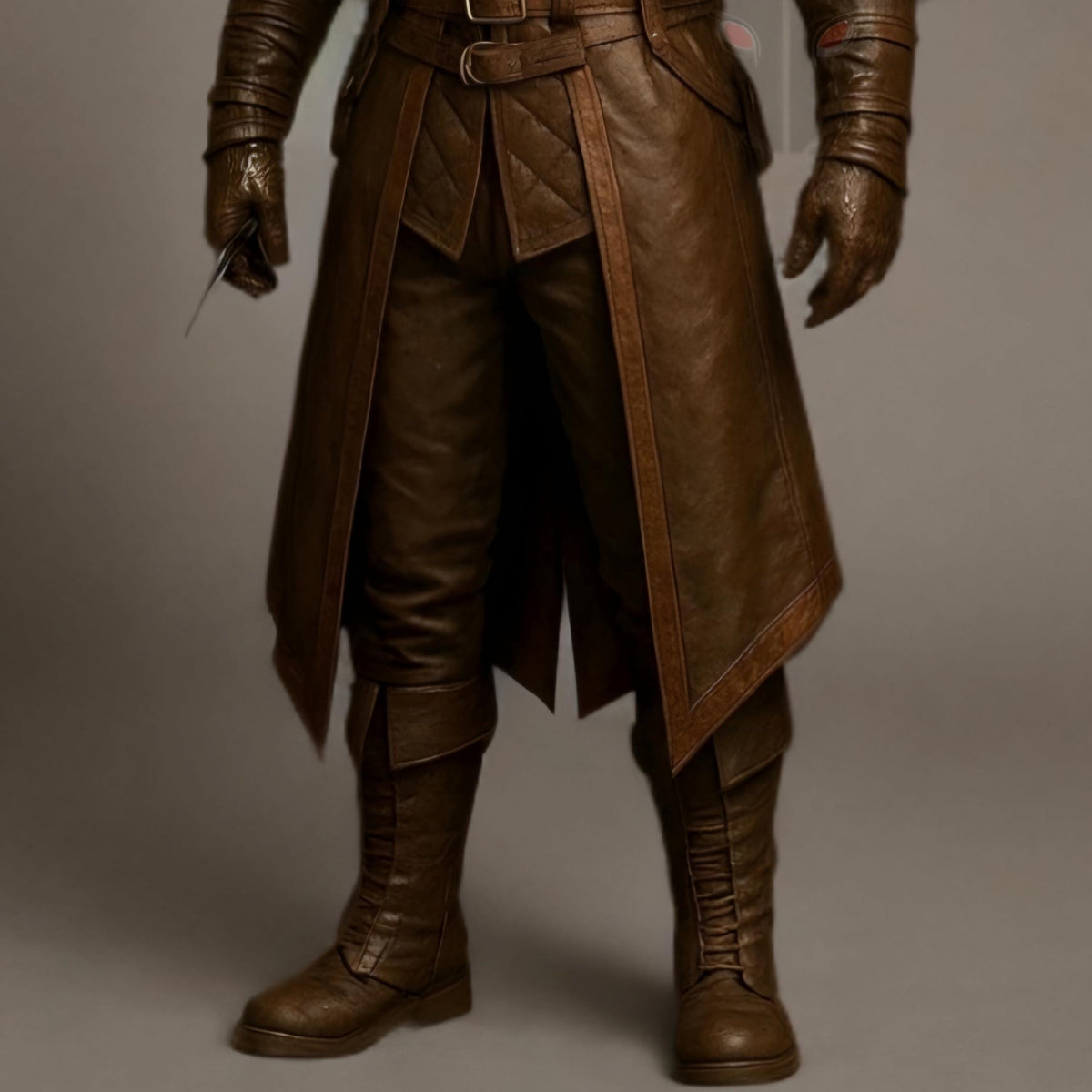 Hooded Medieval Assassin Coat Genuine Leather Renaissance Faire Cosplay Cloak Viking LARP Jacket
