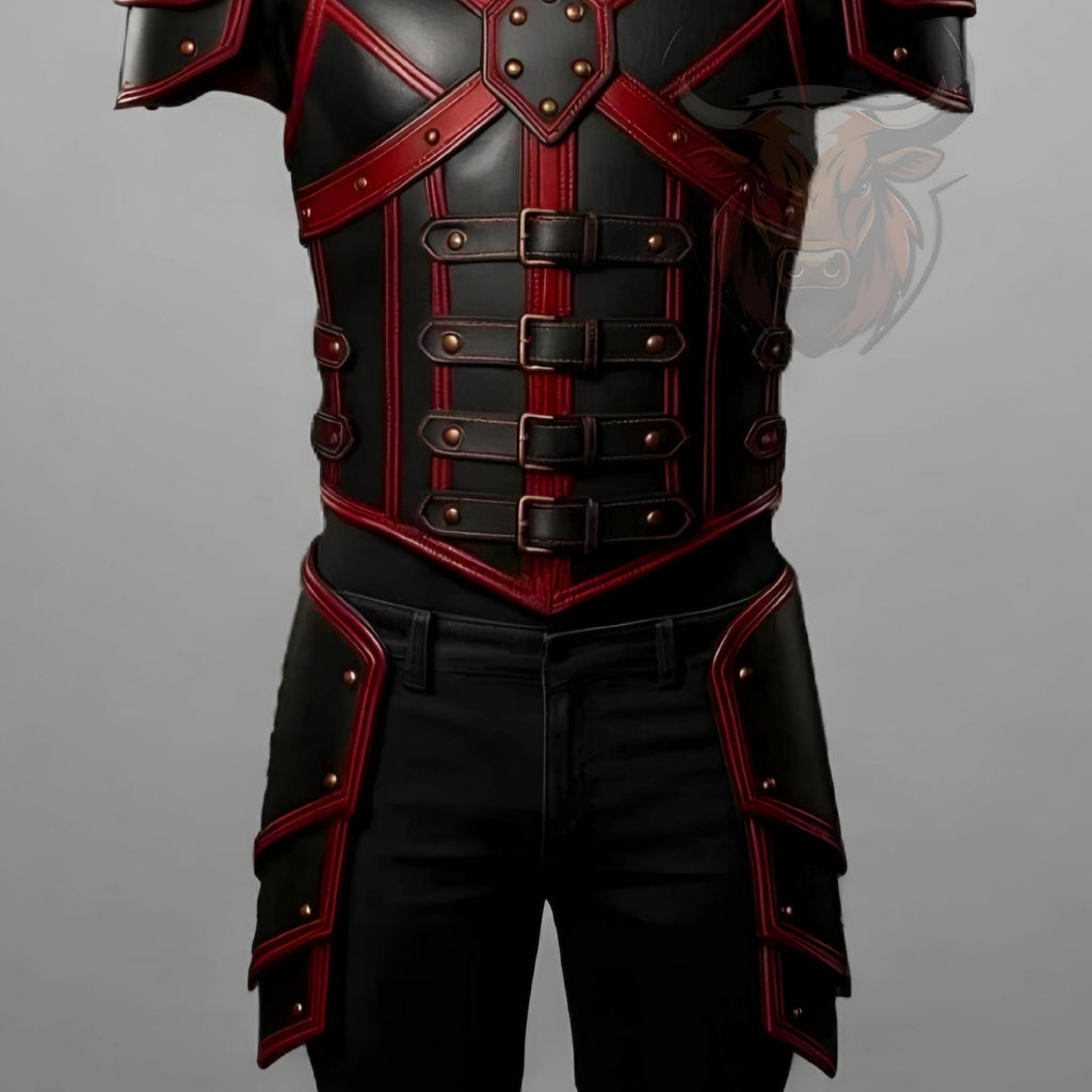 Knight Armor Costume Medieval LARP Cosplay Gothic Warrior Handmade Battle Outfit Genuine Leather