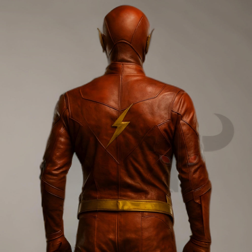Crimson Genuine Leather Flash Costume | Superhero Cosplay Outfit | Halloween Comic Con Cosplay Suit Handmade