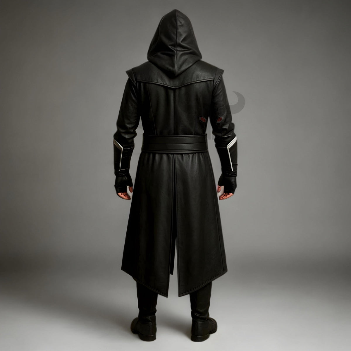 Assassin Creed Style Hooded Leather Coat | Medieval Steampunk Cosplay Costume | Gothic Outfit