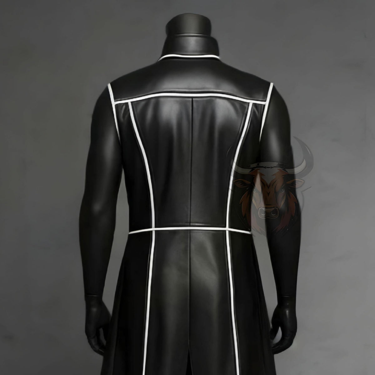 Long Coat Jacket Outfit Men’s Gothic Cosplay Steampunk Tailcoat Festival Costume Genuine Leather