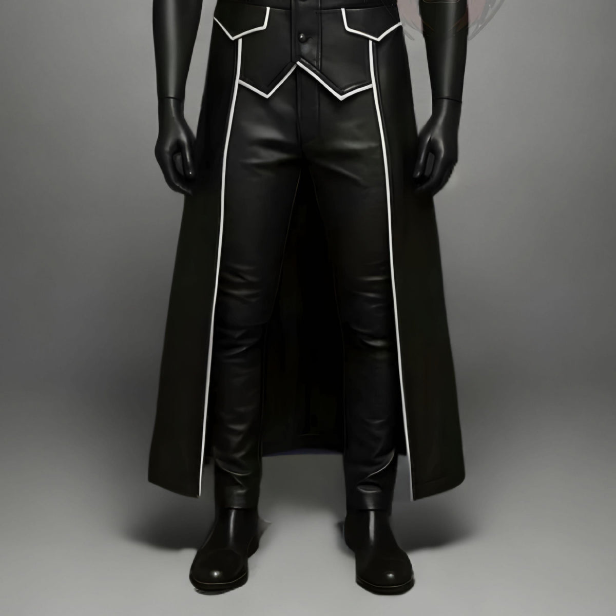 Long Coat Jacket Outfit Men’s Gothic Cosplay Steampunk Tailcoat Festival Costume Genuine Leather