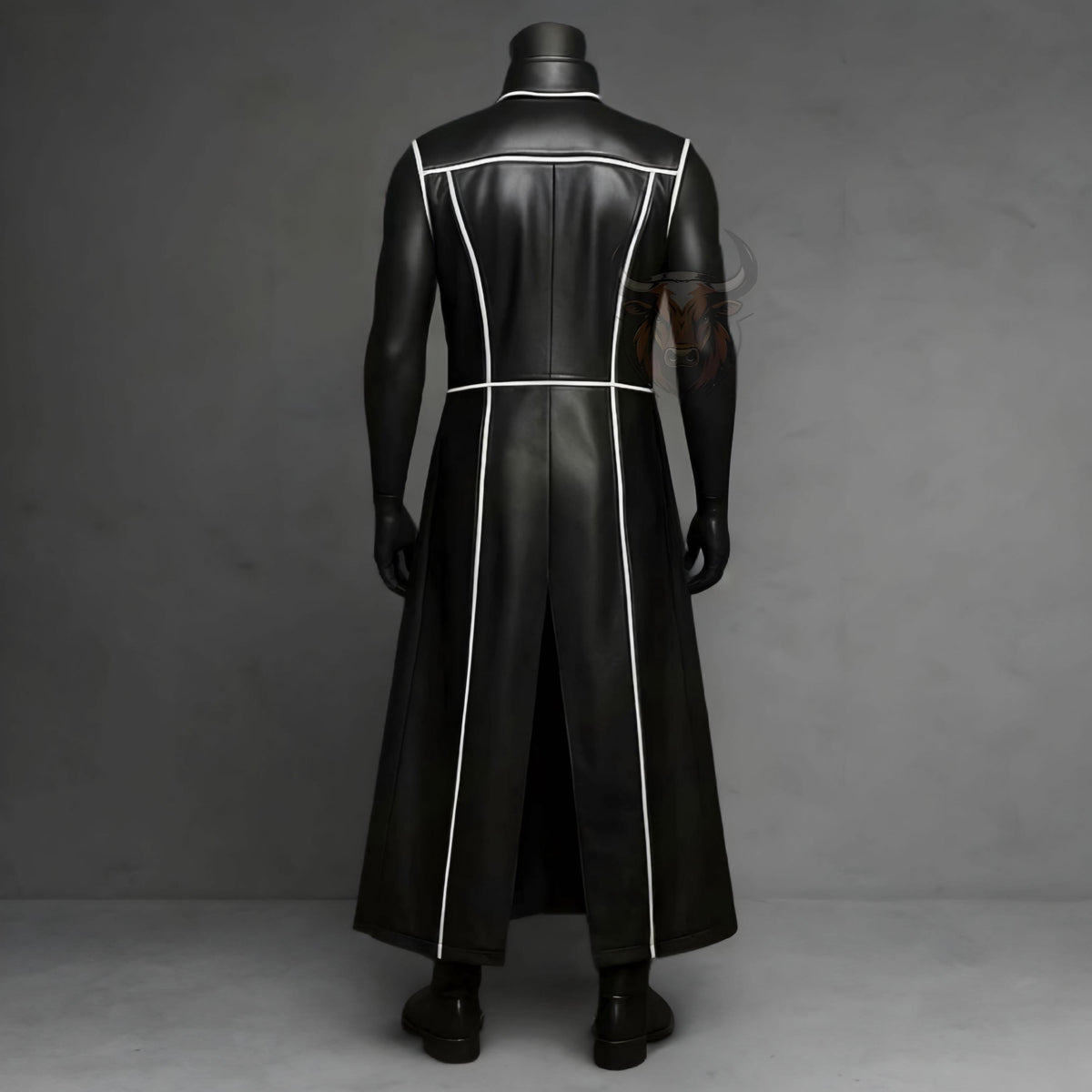 Long Coat Jacket Outfit Men’s Gothic Cosplay Steampunk Tailcoat Festival Costume Genuine Leather