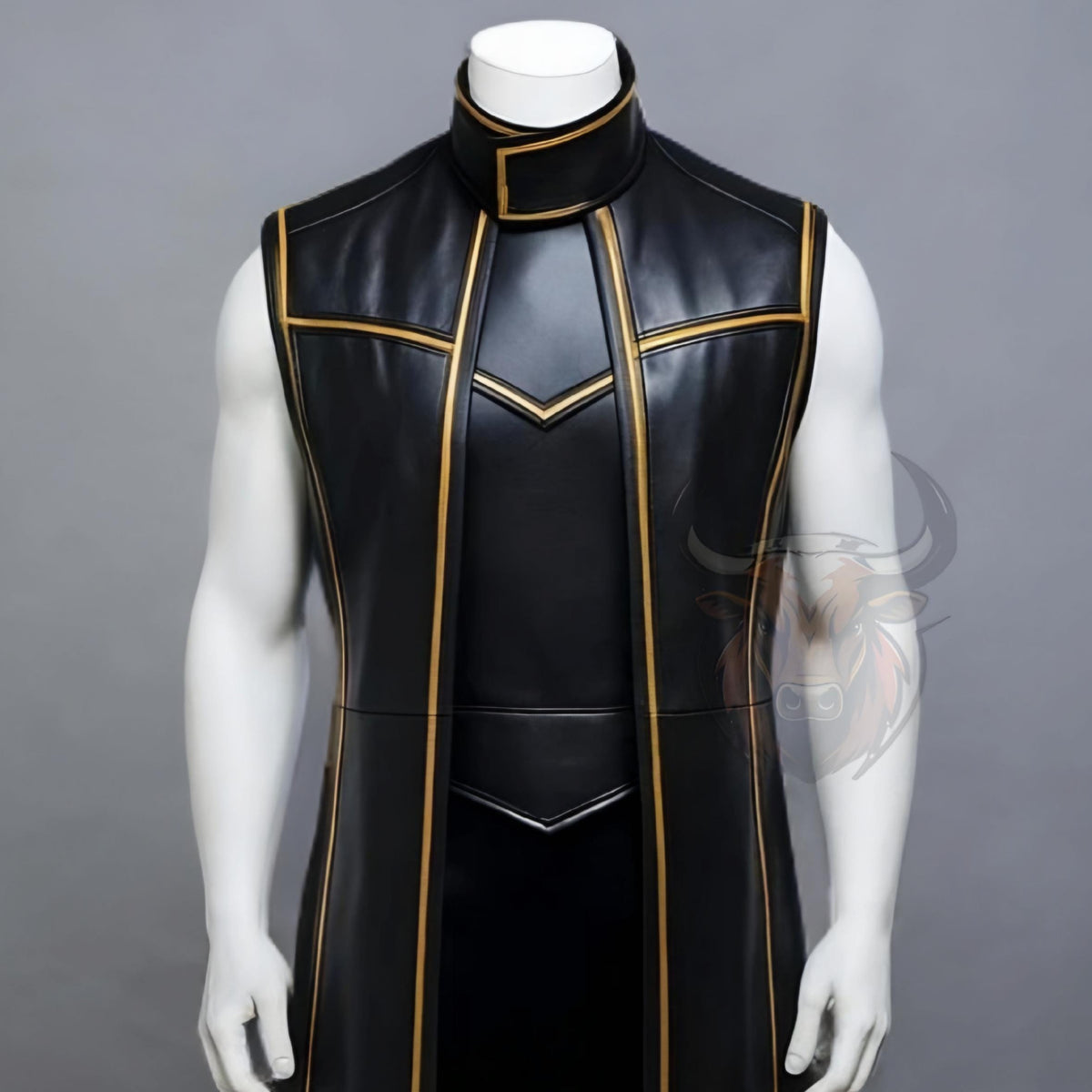 Long Vest Coat Medieval Warrior Costume Gothic Renaissance Cosplay Outfit Handmade Robe Genuine Leather