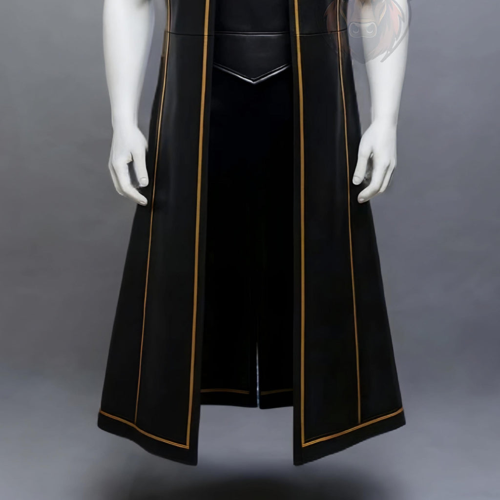 Long Vest Coat Medieval Warrior Costume Gothic Renaissance Cosplay Outfit Handmade Robe Genuine Leather