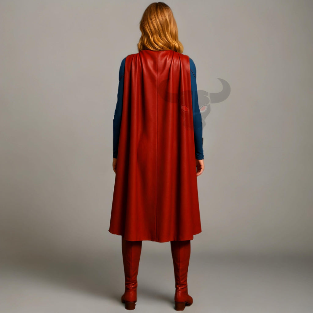 Women Hero Costume Dress | Red Cape Outfit | Comic Con Attire | Roleplay Fancy Cosplay