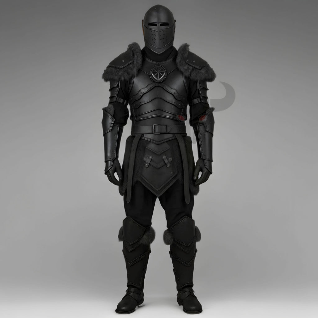 Dark Gothic Medieval Knight Armor Suit | Fantasy Warrior LARP Costume | Renaissance Cosplay Halloween Outfit