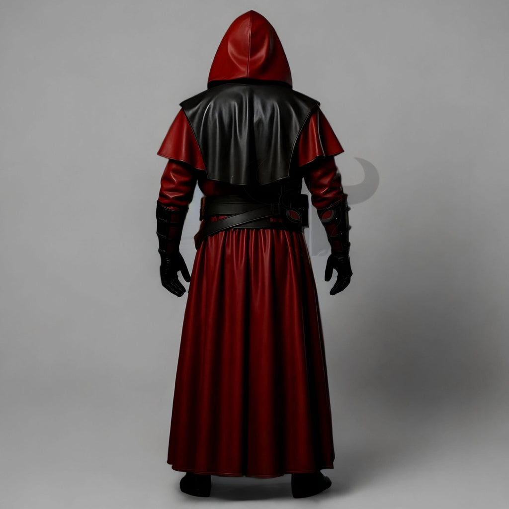 Gothic Halloween Cosplay Coat Genuine Leather Long Trench Jacket Medieval LARP Costume Armor